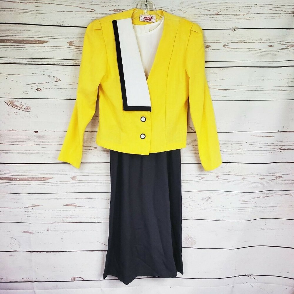 Betsys Things Womens Vintage Skirt Suit Dress Linen Size L